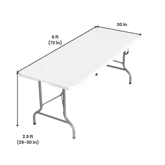 6' Rectangle Table (72" - Plastic) - Image 3